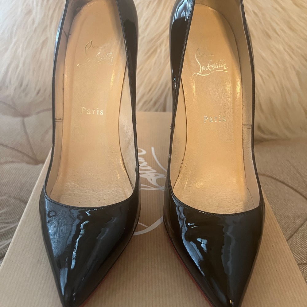 Christian Louboutin Black and Red Stiletto Heels - Picture 5 of 9